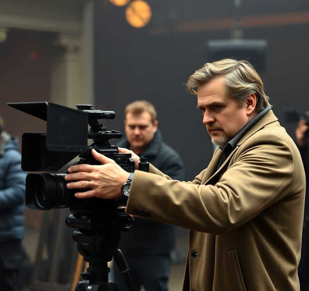 Christopher Nolan on set